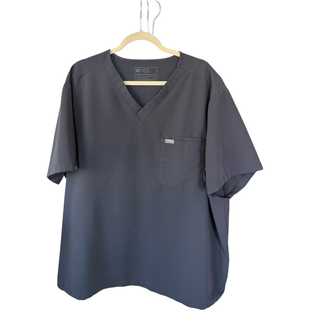 NWOT Figs Leon Charcoal Gray Scrub Top  Men’s Size 3X